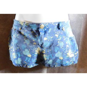 Like An Angel Blue And Yellow Paint Splatter Shorts